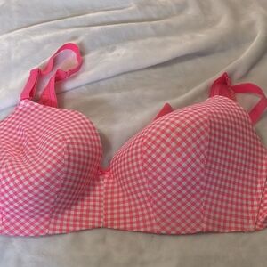 Cacique Pink Gingham Bra